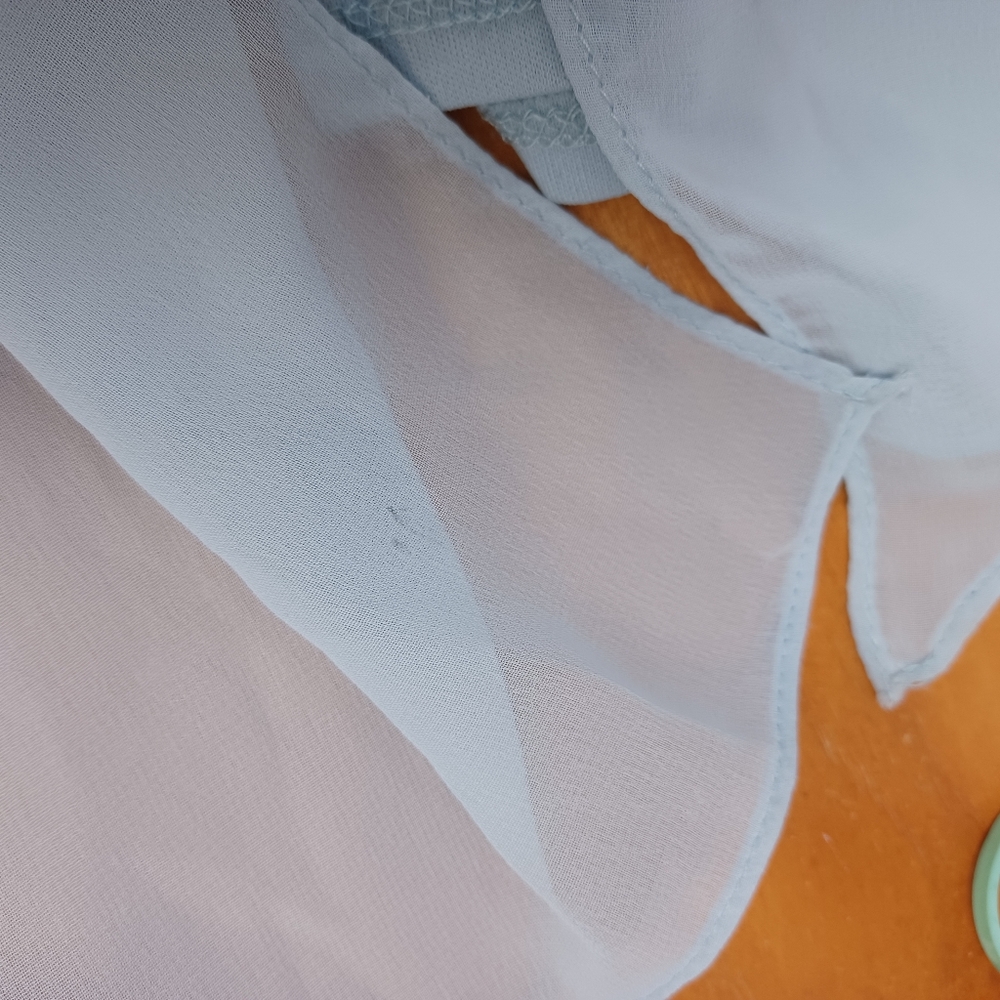 Dessy Collection Draped Chiffon Bridesmaid Maxi Dress Size 6 In Mist Style 2894 - Picture 13 of 16